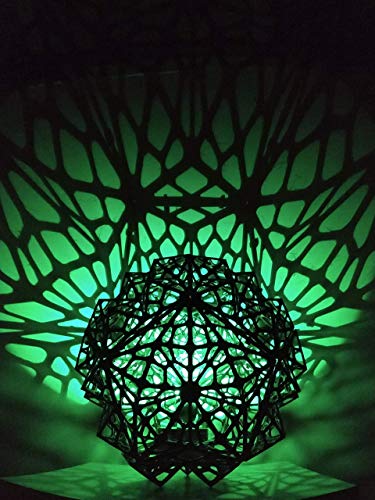 Shadow Lamp Shade Sacred Geometry Voronoi Pattern With RGB LED Light and Controller