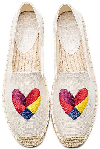 Image of Women's Casual Flat Cap-Toe Slip on Platform Canvas Espadrilles Smoking Slipper Loafer
