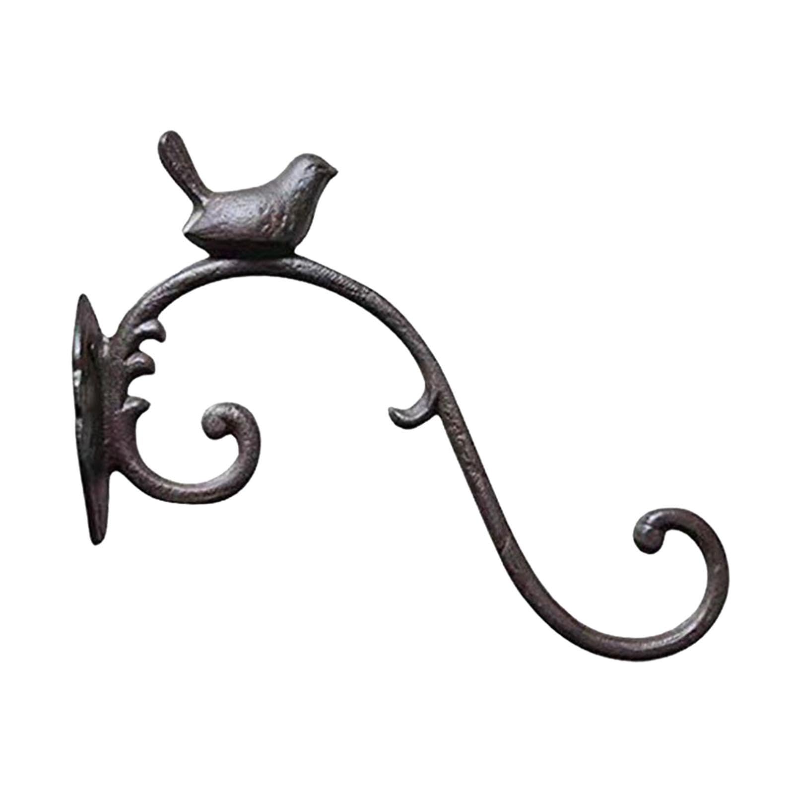 perfk Support de Crochet de Plante Suspendu en Métal, Support de Pot de Fleur, Décoration de Patio Décorative, Accessoire de 9.8 Pouces de Long, Noir