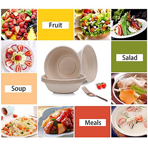 Toptoper 25Oz 50Pack Large Paper Bowls, Disposable Bowls Bulk Leakproof And Microwave Safe For Hot Or Cold Use (25 Oz) #TOP5