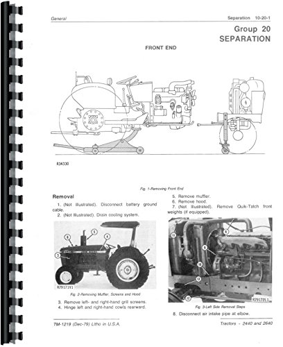 Service Manual John Deere 2640 2440 Tractor Technical Sn 341,000 & Up tm1219      Plastic Comb – January 1, 2014
