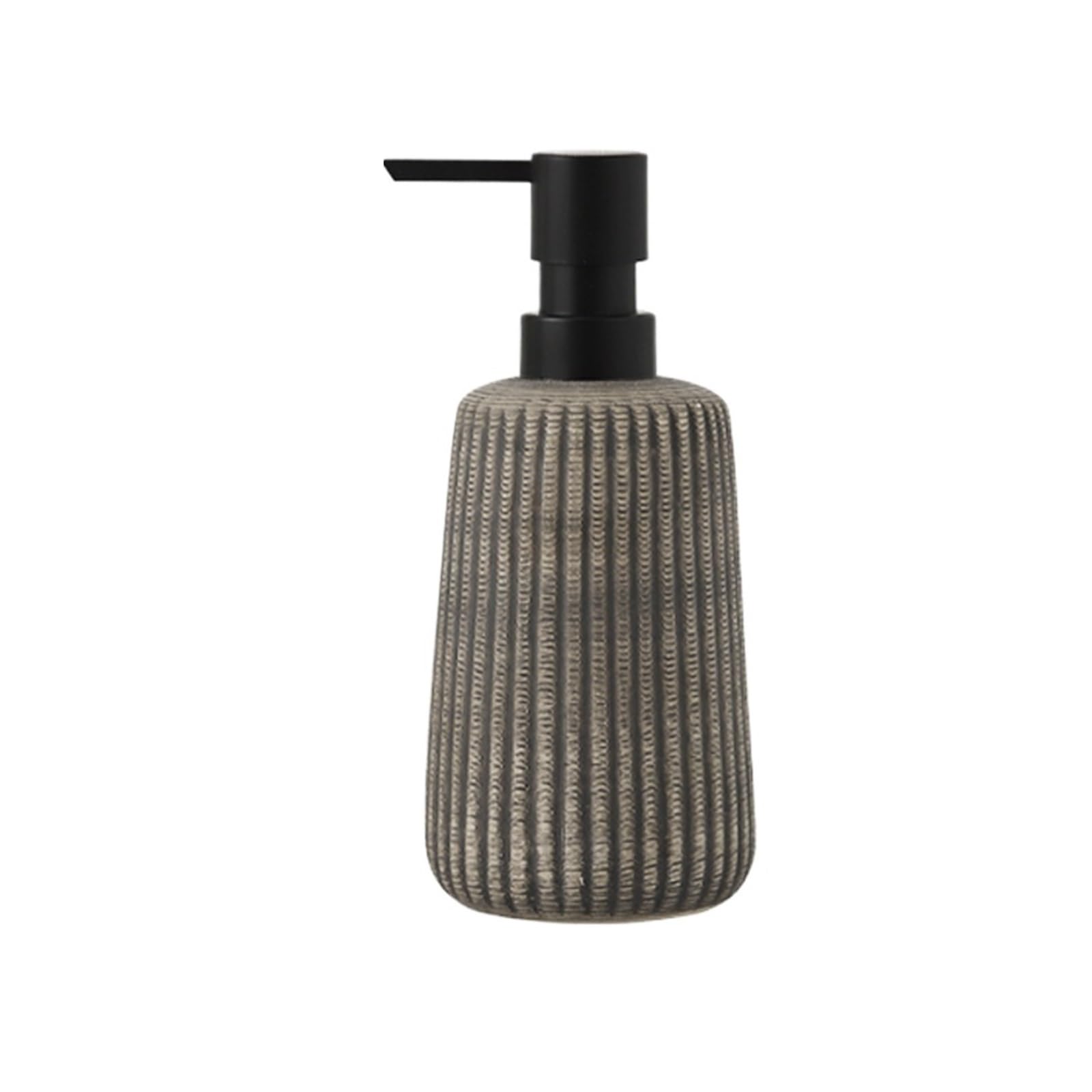 Ceramic Soap Dispenser 400ml Ceramic Liquid Lotion Dispenser Shampoo Soap Containers Bathroom Kitchen Detergent Pump Cosmetics Gel Holder Jar(Ceramic Dark)