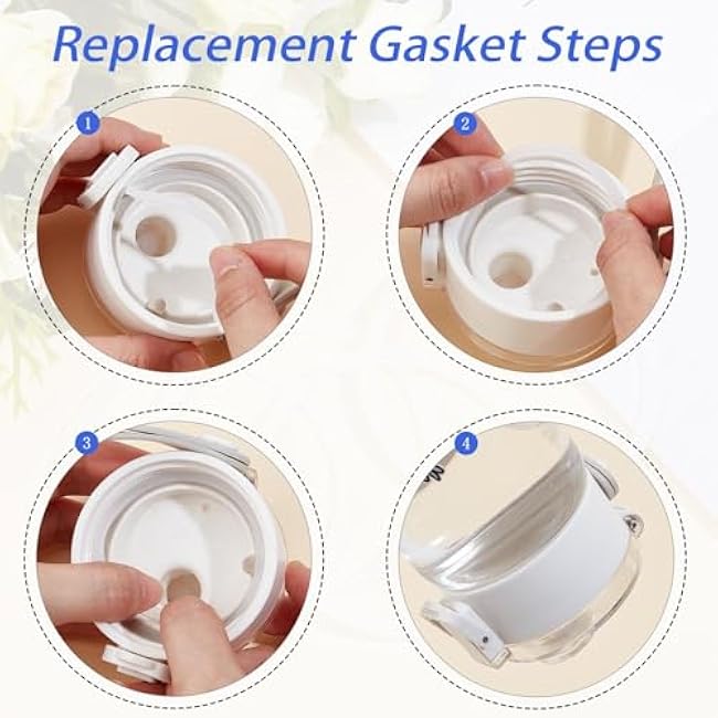 NICENEEDED 4 PCS 20 oz Replacement Rubber Lid Seals, O Shaped Resealable Lid Gaskets, Suitable for 16 and 20 Ounce Insulated Stainless Steel Tumblers