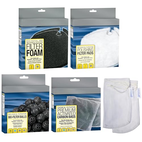 Image of Magniflow 360 Canister Filter Rite-Size T Replacement Filter Media Kit, Including Gokul Brands Mesh Bags(Filter Media Balls, Carbon Bags, Polishing Pads, Filter Foam)