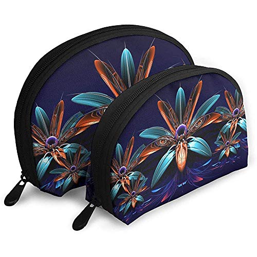 Preisvergleich Produktbild Abstrakte Blumen gedruckt tragbare Taschen Make-up Tasche Kulturbeutel, Multifunktions tragbare Reisetaschen kleine Make-up Clutch Pouch mit Reißverschluss