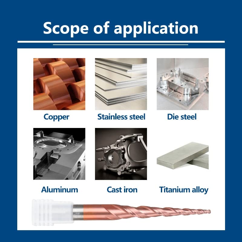 ボールノーズテーパーエンドミル Hrc62炭化物 CNC彫刻ビット彫刻ルータビット R0.25-R2.0木材金属製粉カッターエンドミ