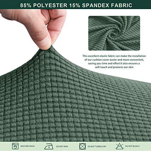 Image of Chunyi Jacquard Polyester Spandex Cushion Slipcover (Sofa Cushion, Dark Cyan)