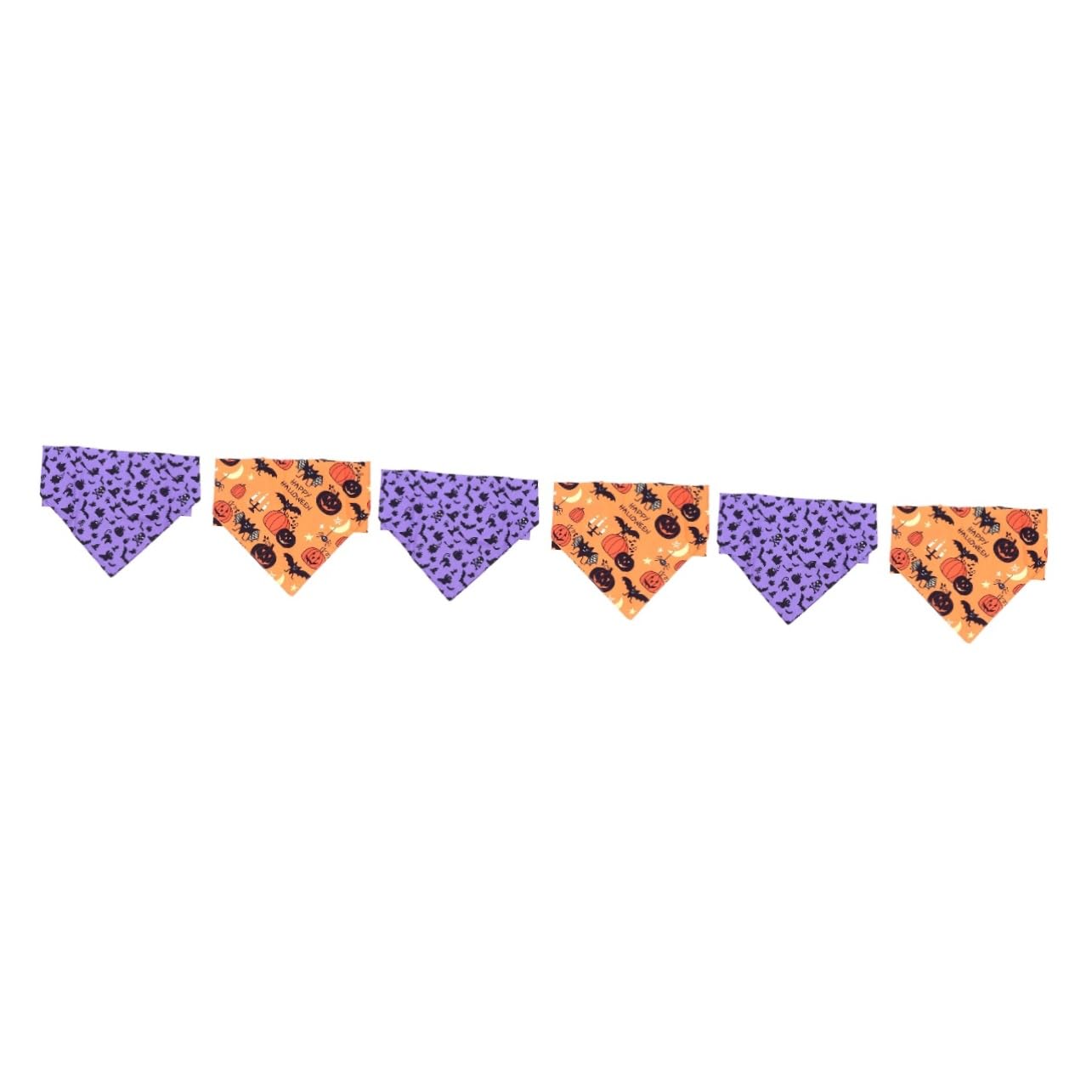 BESTonZON 6 Pièces Set de Bandanas pour Chien Respirant Écharpes Triangle Halloween avec Motifs Citrouille et Crâne Accessoires Cosplay pour Chiens Confortables et Faciles à Porter pour et
