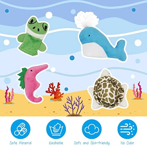 Pack of 15 Animal Finger Puppets 4 Themed from Zoo, Farm, Pet and Sea, Cute Finger Doll Props Figures Novelty Toys Gift for Kids