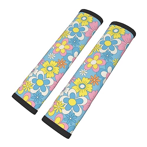 Retro Flowers Seat Belt Shoulder Pads