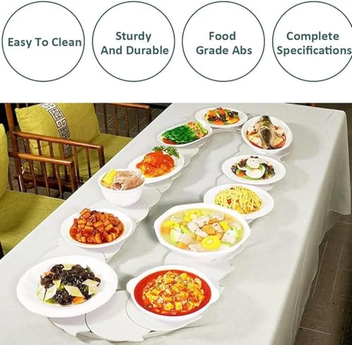 Bandeja giratoria ajustable de 360° – Pter redondo antideslizante para fiestas – Bandeja reutilizable para servir alimentos – Ideal para comedor (160 cm)