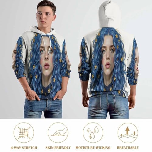 Pullover imprimé 3D avec fermeture éclair pour un style streetwear