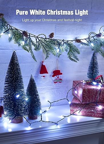 Image of Brightown Pure White Battery Operated Christmas String Lights with Timer | 8ft 20LED Mini Christmas Tree Lights for Indoor Outdoor Bedroom Wedding Party Holiday Xmas Decoration