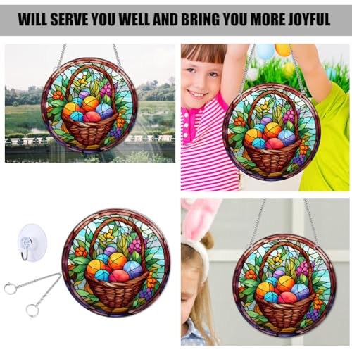 Adorno colgante de Pascua con gancho de succión potente y visibilidad doble cara 8