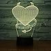 Produktbild Süßes Liebhaber Herz 3D LED USB Lampe romantisch dekorativ bunt 3D Nachtlicht Freundin Geschenk