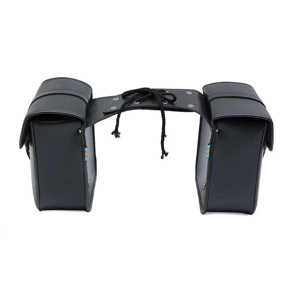 1 par de Alforjas Laterales de la Motocicleta PU Cuero Sanddlebag Impermeable Lado de la Motocicleta Equipaje Negro