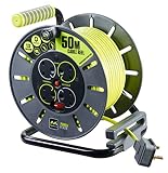 Masterplug Pro-XT Four Socket Open Cable Reel Extension Lead with Winding Handle...