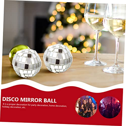Holibanna 20Pcs Bolas Disco Espejadas Adornos Esfera de Vidrio Reflectante para Decoración de Pastel para Boda Cumpleaños Navidad miniatura 7
