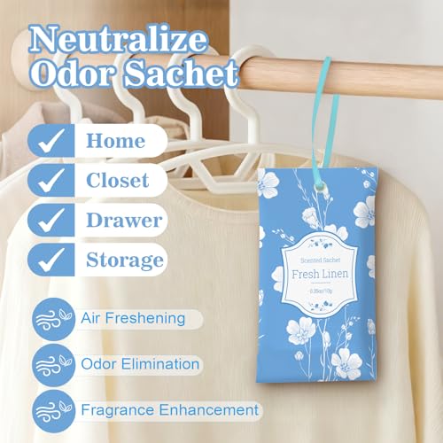 Image of STRN Scented Sachets for Drawer and Closet, 16 Packs 4 Scents Long-Lasting | Linen, Lavender, Pure Cotton, Vanilla, Small Space Air Freshener
