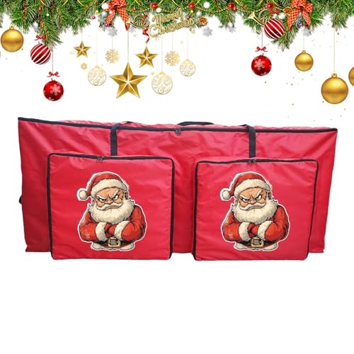Doiyislem Bolsa de Almacenamiento para Árbol de Navidad | Organizador Con Cremallera Y 2 Bolsillos Frontales - Almacenamiento para Coronas y Árboles Navideños,Para Guirnaldas Muebles Viajes