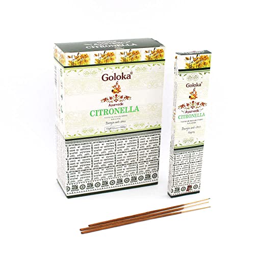 YOGATERIA Incenso Indiano Massala Citronela Natural Orgânico Goloka 180 varetas - 12 caixinhas (12 c