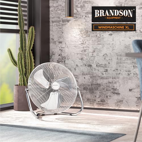 Brandson - Windmaschine Retro Stil 200 Watt - Sieger Ventilatoren und Luftkühler 2026 - Standventilator 57 cm - Bodenventilator - hoher Luftdurchsatz - stufenlos neigbarer Ventilatorkopf - GS 6
