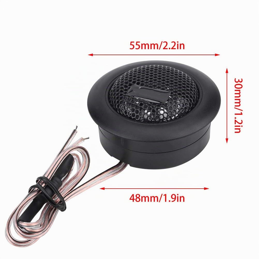 Kit 2 Tweeter Auto A Cupola 4Ω 12V – Frequenza 5kHz-20kHz, Sensibilità 91dB, Materiale ABS