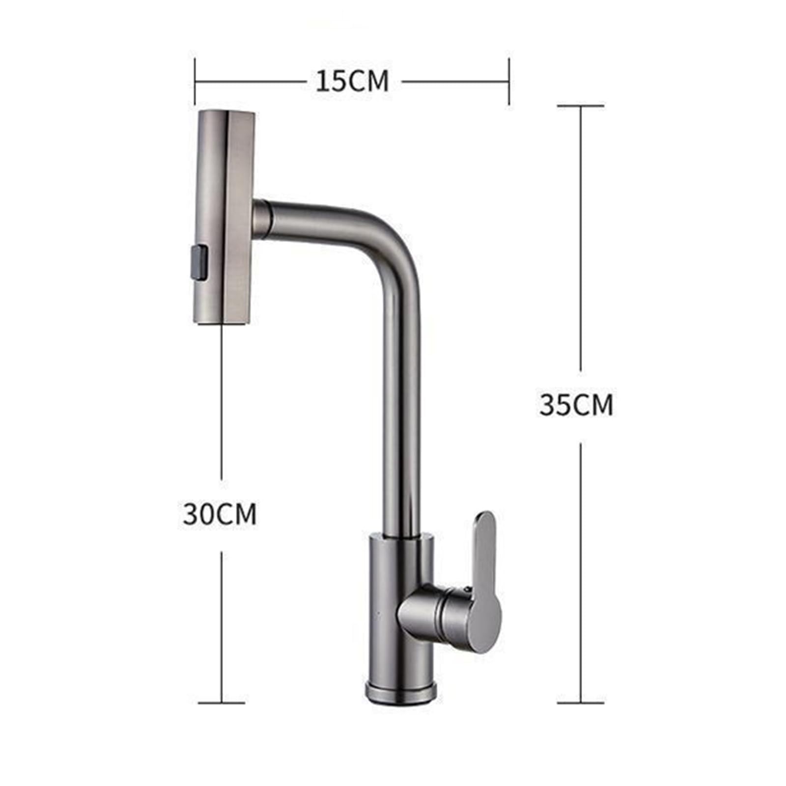Wovier Wasserfall-Küchenarmatur In Chrom - Einhebelmischer Für Einloch-Spüle Mit 2 Schläuchen, Messinggefertigt