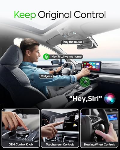 Wireless Carplay Adapter 2025 Upgraded, Convert Wired to Wireless Apple CarPlay Adapter,Mini wireless Bluetooth CarPlay Adapters Plug and Play Easy Use Fast Stable Connection Car Play for iPhone,USB-A