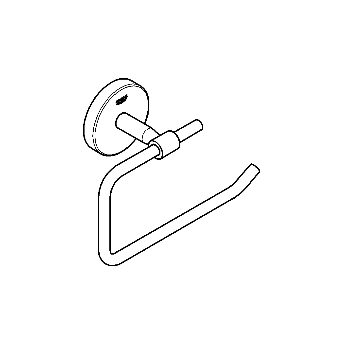 Grohe Start Cosmopolitan QuickFix uchwyt na papier toaletowy, bez pokrywki, chromowany, do klejenia (QuickGlue A1) lub przykręcany, nr ref. 41165000
