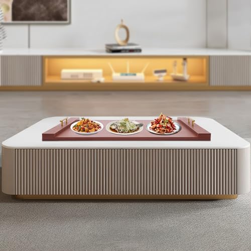 Cubierta de Estufa, Tabla Cubierta para Estufa de Gas, Tabla para Estufa con Mango, Bandeja de Madera, Bandeja de Ático, Bandeja para Servir, Tabla de Cortar para Cubrir Fregadero de Cocina, Cubiertas para Cocina (Marrón) miniatura 5
