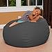 Big Comfy Bean Bag Chair: Posh Large Beanbag Chairs with Removable Cover for Kids, Teens and Adults - Polyester Cloth Puff Sack Lounger Furniture for All Ages - 27 Inch - Heather Gray