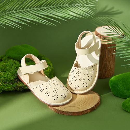 Image of Felix & Flora Toddler Girls Sandals Soft Rubber Princess Flat Shoes Flower Girl Shoes