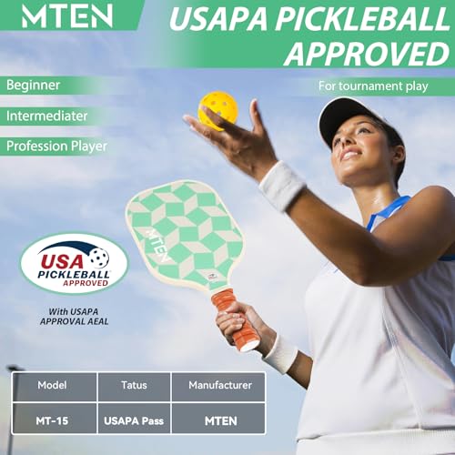 Image of MTEN Pickleball Paddles Set of 2 /4 /1, USAPA Approved Fiberglass Rackets