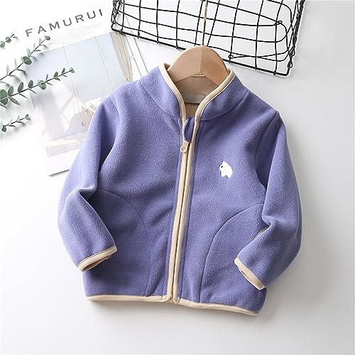 Boys Girls Polar Fleece Jacket Kids Toddler Full Zip Jacket Comfy Fleece Sweatshirt Stand Collar Fall Windproof Coat3