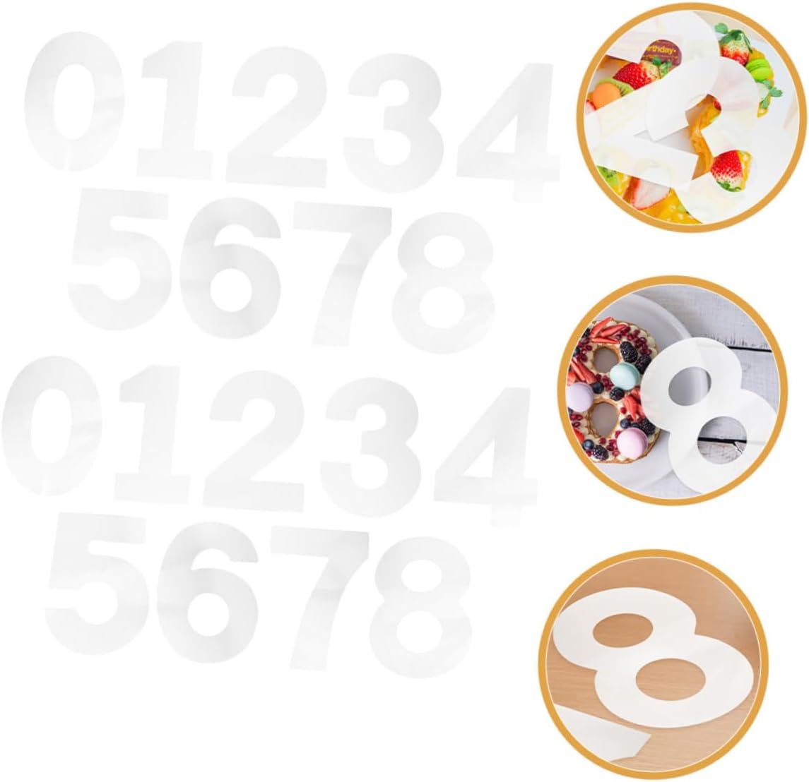 VILLCASE Number Cake Molds and Fondant Stencils Set for Baking 10-inch DIY Birthday Cake Decorating Tools with Easy Release Silicone for Home and Professional Use