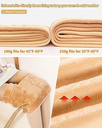 Image of Ibeauti Womens Fleece Lined Tights Sheer Warm Fake Translucent Thermal Pantyhose Stretchy Thick Fleece Tights Control Top