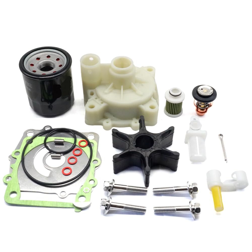 Kit di manutenzione di servizio di 100 e 300 ore compatibile con F115A F115B F130A fuoribordo a 4 tempi 115HP 130HP con filtro dell'olio termostato