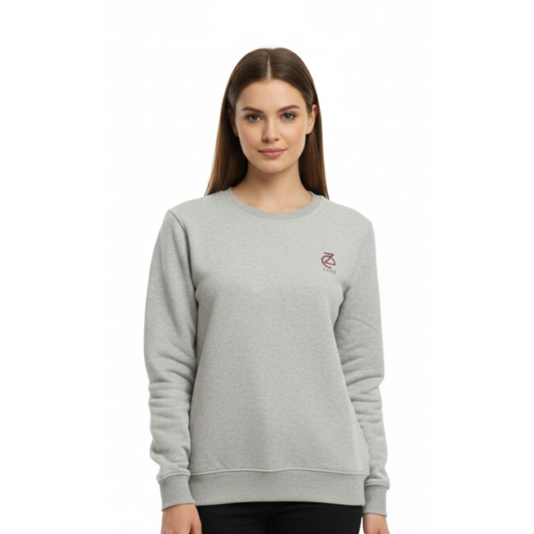 Kesar Store® Women's Cotton Fleece Round-Neck Sweatshirt | 3-Thread Winter Pullover with Side Pockets.-picture-46
