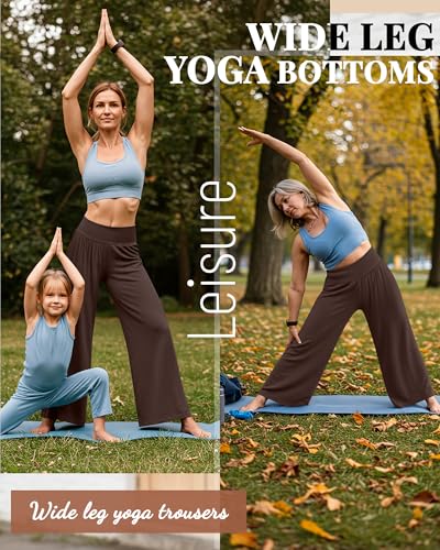 Neer 3 Pcs Women's Wide Leg Yoga Pant Comfy Loose High Waist Lounge Waist Lounge Casual Athletic Workout Joggers Apparel3