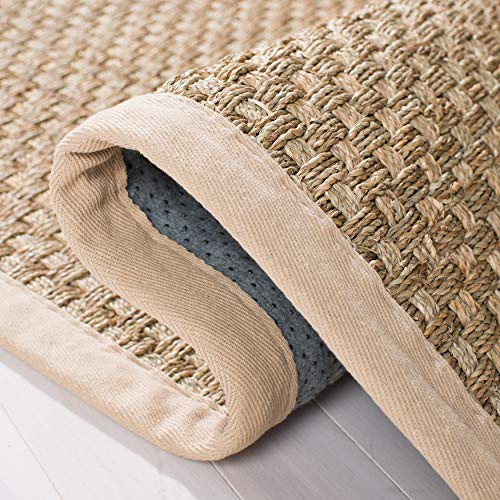 image for Safavieh Natural Fiber Collection NF114A Border Basketweave Seagrass A