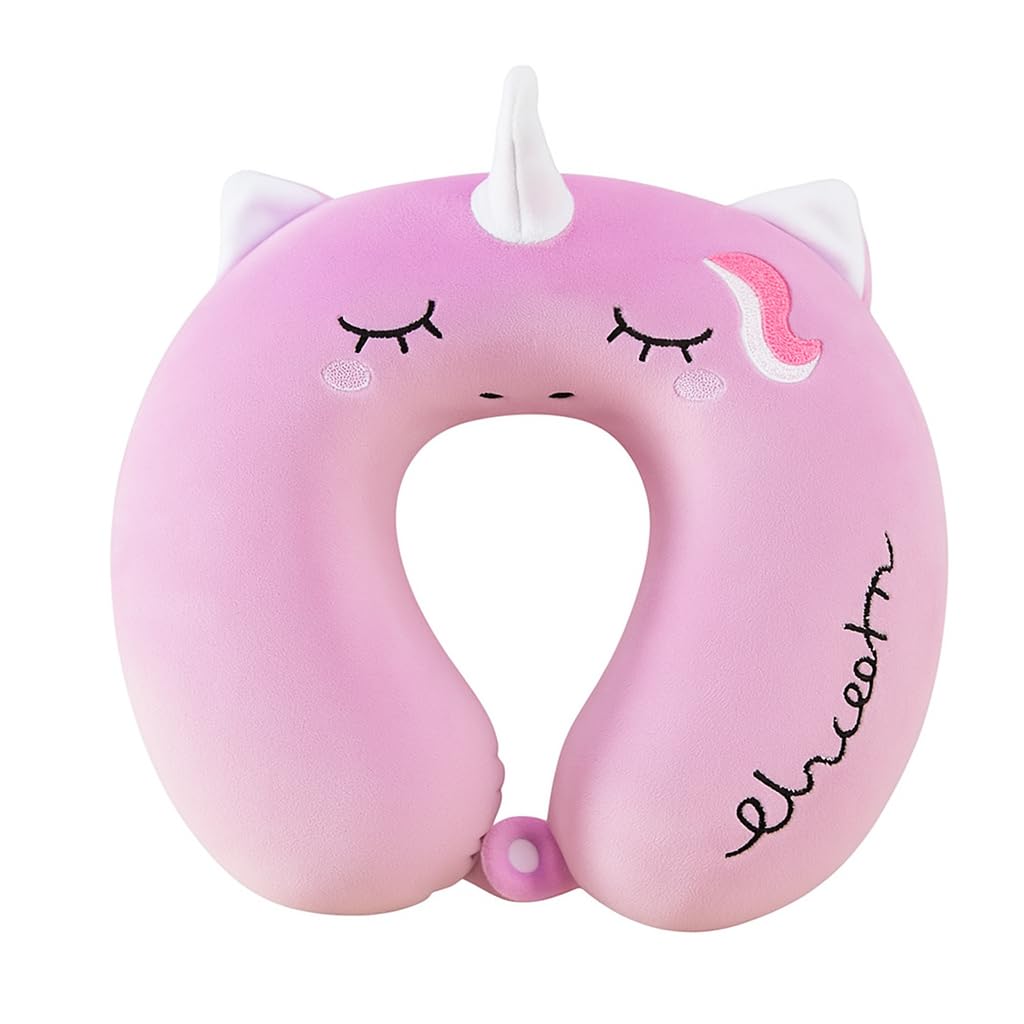 UPUNITOZ Kids Travel Pillow | Soft U-Shaped Neck & Head Support Cushion for Car, Flight & Stroller | Comfortable Portable Pillow for Babies & Toddlers | Color: Purple