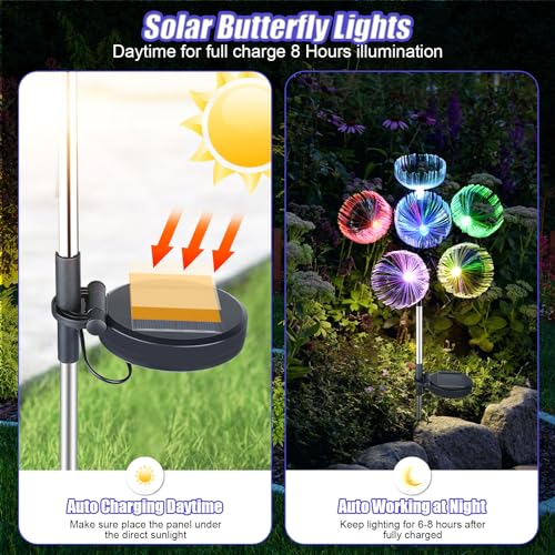 Jellyfish Solar Lights, 2 Pack Outdoor Decoration, Women's Gifts with 2 Lighting Modes - Image 4