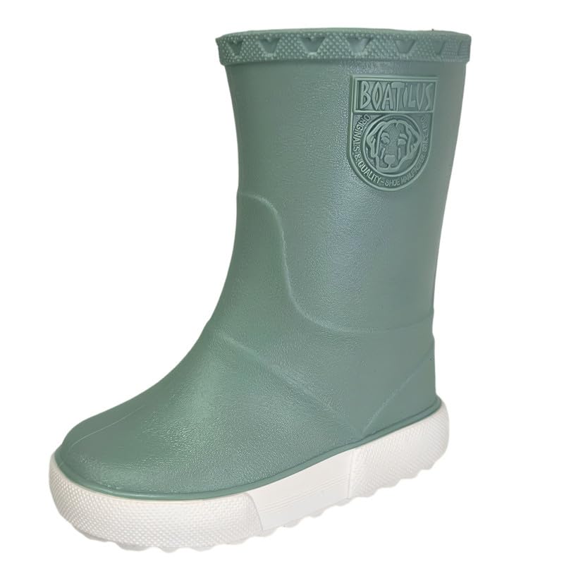 Boatilus Nautic, Bottes de Pluie unisex, Mixte Enfant, 100% Imperméables, Bottes Fourrées - VERT taille 23