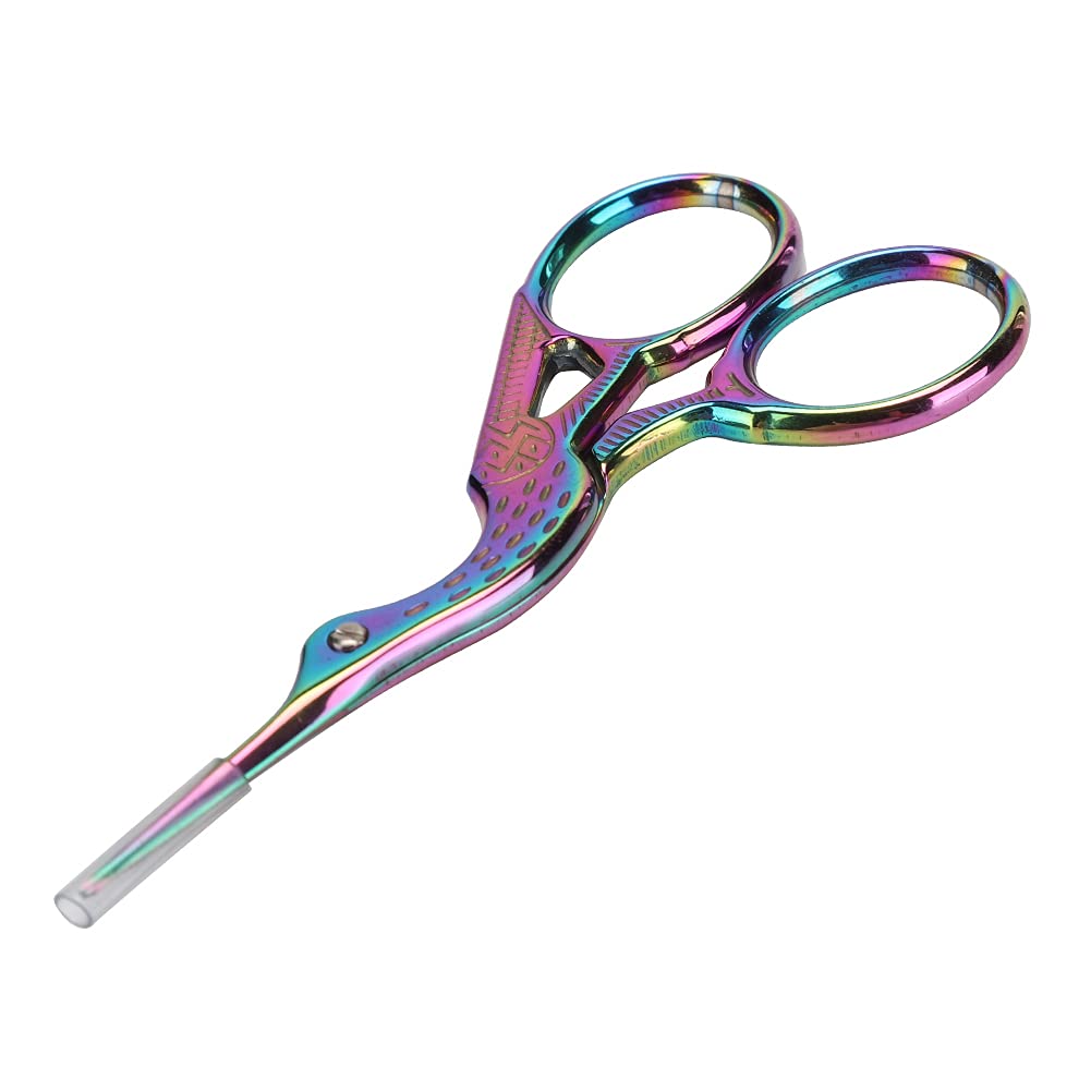 LANTRO JS Portable Stainless Steel Nail Art Scissors,Manicure Tool for Eyebrow Trimming,Peacock Shaped Shears