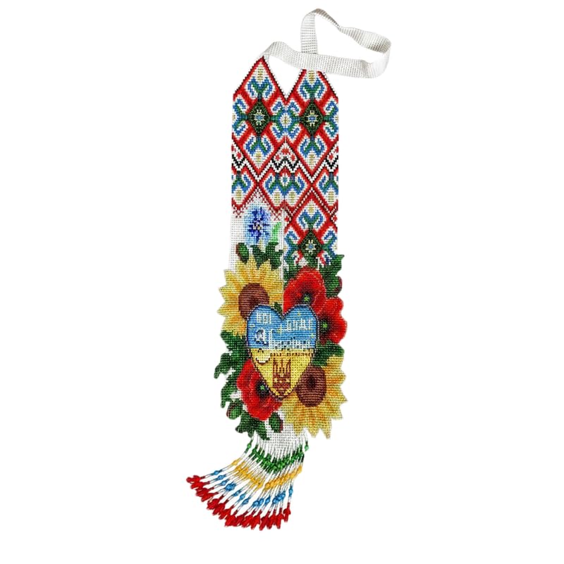 Collier Gerdan ukrainien fait main en perles de rocaille de haute qualité