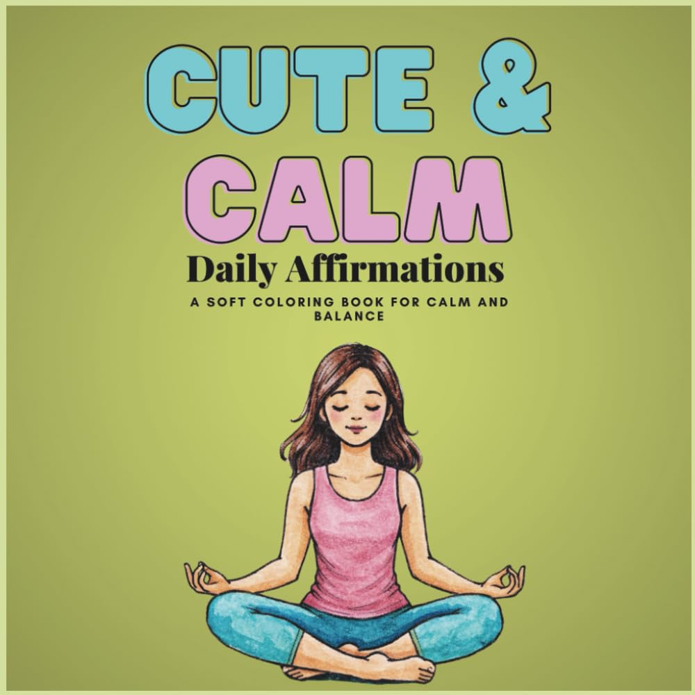 Cute & Calm: Daily affirmations: A soft coloring book for calm and balance