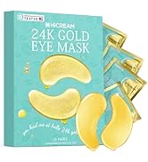 Hicream Under Eye Patches(24 Pairs) - Gold Eye Mask for Anti-aging, Dark Circle, Puffiness, Under...