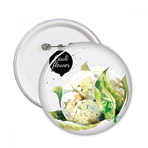 Badge chou-fleur aquarelle lot de 5 pièces XL une idée cadeau originale