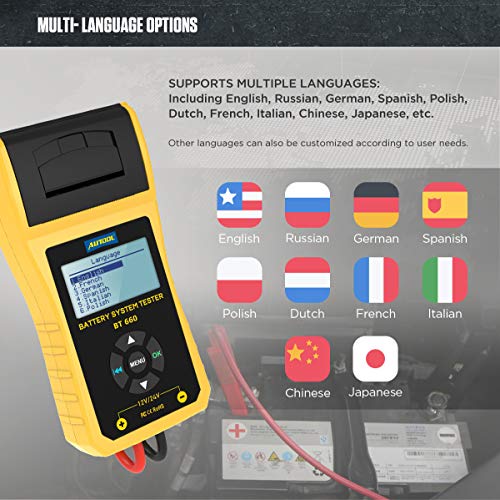 BT660 12 V/24 V accutester analysator met printer voor regelmatig overstroomde CCA100-3000 - Image 4